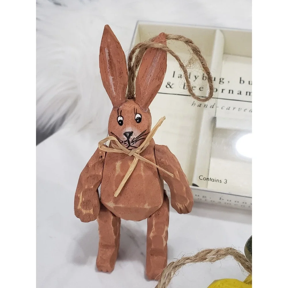 Pier‎ 1 Easter Hanging Ornaments primitive bee bunny ladybug spring easter